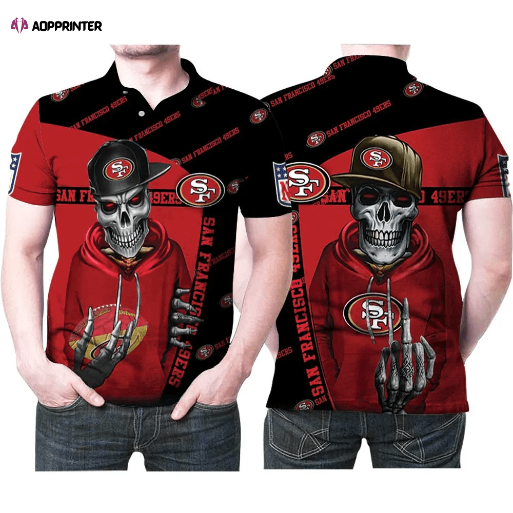 Mens & Womens San Francisco 49ers Hip Hop Skull Snapback Logo 3D All Over Print Polo Shirt Mens & Womens San Francisco 49ers Hip Hop Skull Snapback Logo 3D All Over Print Polo Shirt