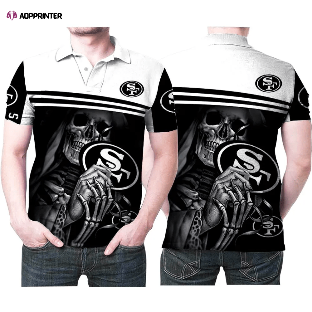 Mens & Womens San Francisco 49ers Nun Skeleton Holds Logo 3D All Over Print Polo Shirt Mens & Womens San Francisco 49ers Nun Skeleton Holds Logo 3D All Over Print Polo Shirt