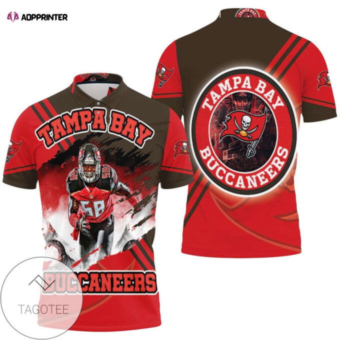 Mens & Womens Tampa Bay Buccaneers Shaquil Barrett 58 Super Bowl Champions All Over Print Polo Shirt