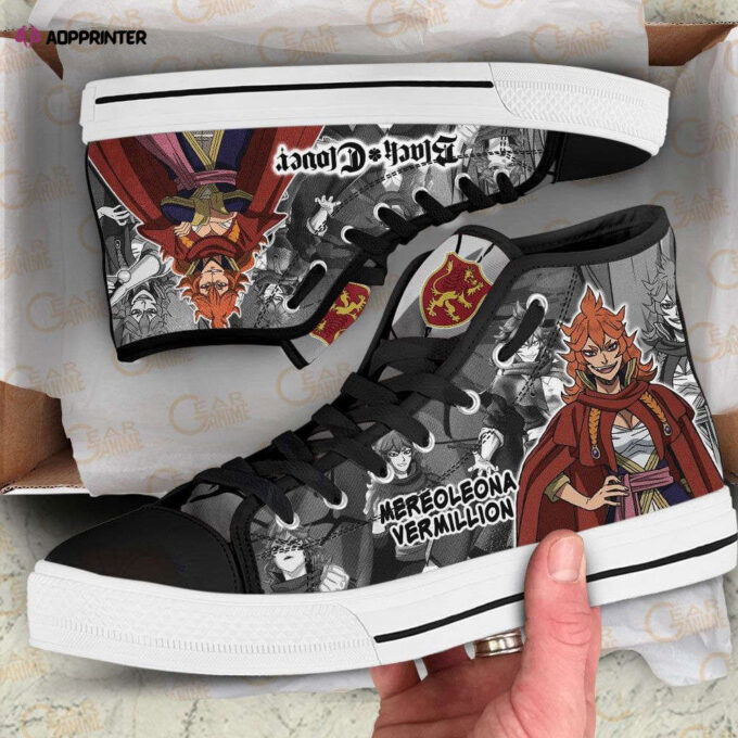 Mereoleona Vermillion High Top Shoes Custom Black Clover Anime For Fans