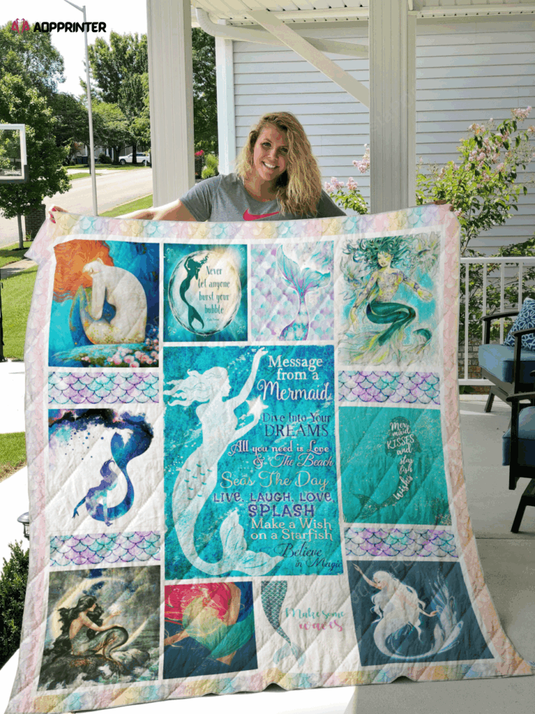 Message From A Mermaid Make A Wish On A Starfish Believe In Magic Quilt Blanket Great Customized Blanket Gifts For Birthday Christmas Thanksgiving Message From A Mermaid Make A Wish On A Starfish Believe In Magic Quilt Blanket Great Customized Blanket Gifts For Birthday Christmas Thanksgiving