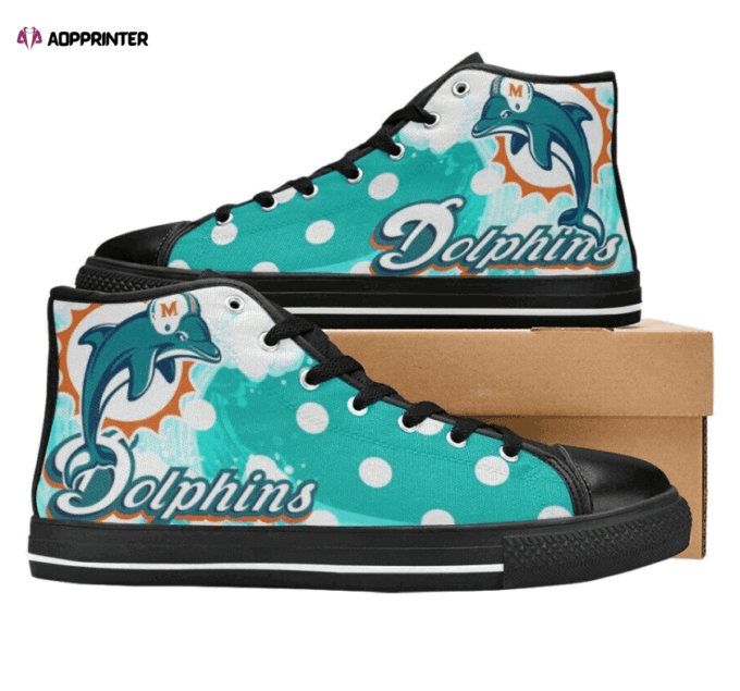 Miami Dolphins NFL Football Custom Canvas High Top Shoes