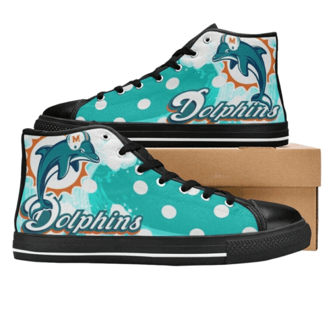 Miami Dolphins NFL Football Custom Canvas High Top Shoes