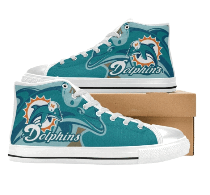 Miami Dolphins NFL Football Custom Canvas High Top Shoes