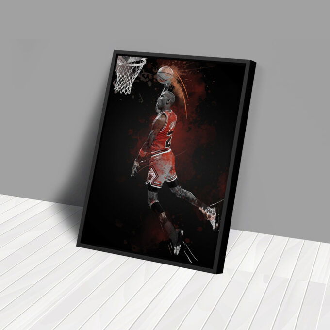 Michael Jordan Art Dunk Chicago Bulls NBA Wall Art Home Decor Hand Made Poster Canvas Print