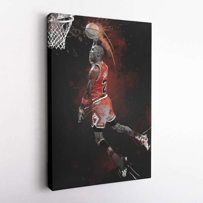Michael Jordan Art Dunk Chicago Bulls NBA Wall Art Home Decor Hand Made Poster Canvas Print