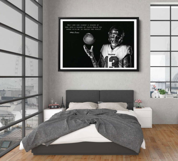 Mike Evans Quote Poster Black and White Tampa Bay Buccaneers Canvas Unique Design Wall Art Print Hand Made Ready to Hang Custom Design