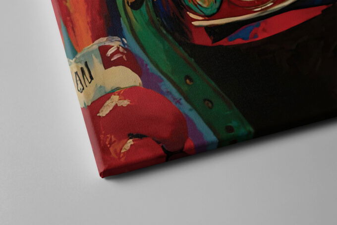 Mike Tyson Art Poster Championship Belts Boxing Canvas Unique Design Wall Art Print Hand Made Ready to Hang Custom Design