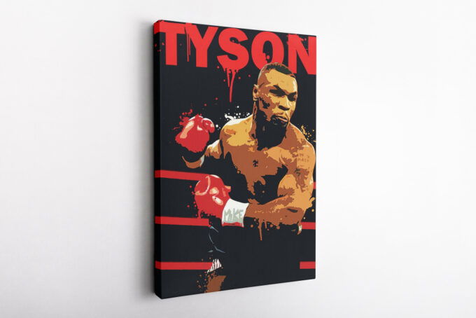 Mike Tyson Poster Boxing Splash Canvas Unique Design Wall Art Print Hand Made Ready to Hang Custom Design