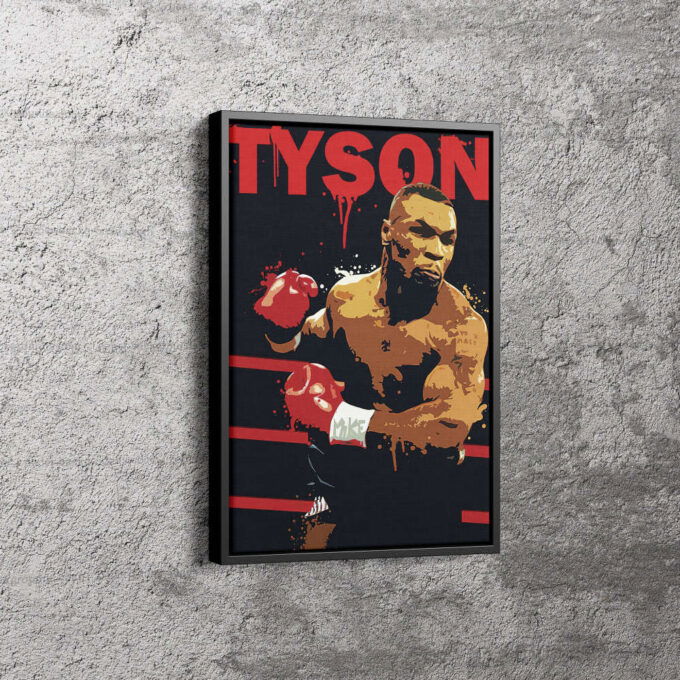 Mike Tyson Poster Boxing Splash Canvas Unique Design Wall Art Print Hand Made Ready to Hang Custom Design