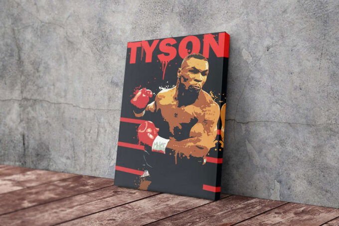 Mike Tyson Poster Boxing Splash Canvas Unique Design Wall Art Print Hand Made Ready to Hang Custom Design