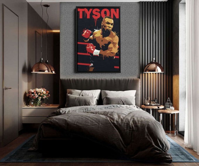 Mike Tyson Poster Boxing Splash Canvas Unique Design Wall Art Print Hand Made Ready to Hang Custom Design