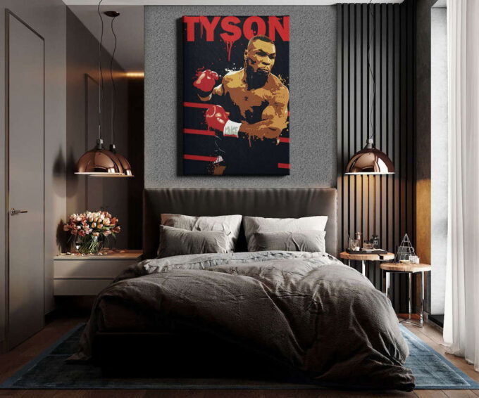 Mike Tyson Poster Boxing Splash Canvas Unique Design Wall Art Print Hand Made Ready to Hang Custom Design