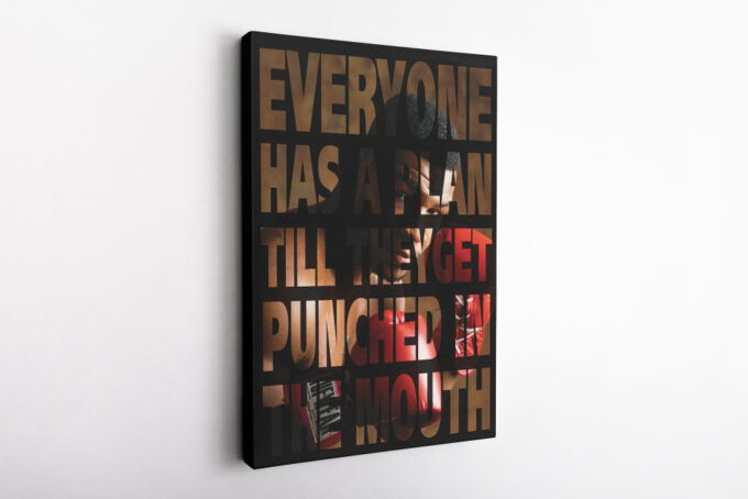 Mike Tyson Quote Photo Collage Art Poster Boxing Canvas Unique Design Wall Art Print Hand Made Ready to Hang Custom Design