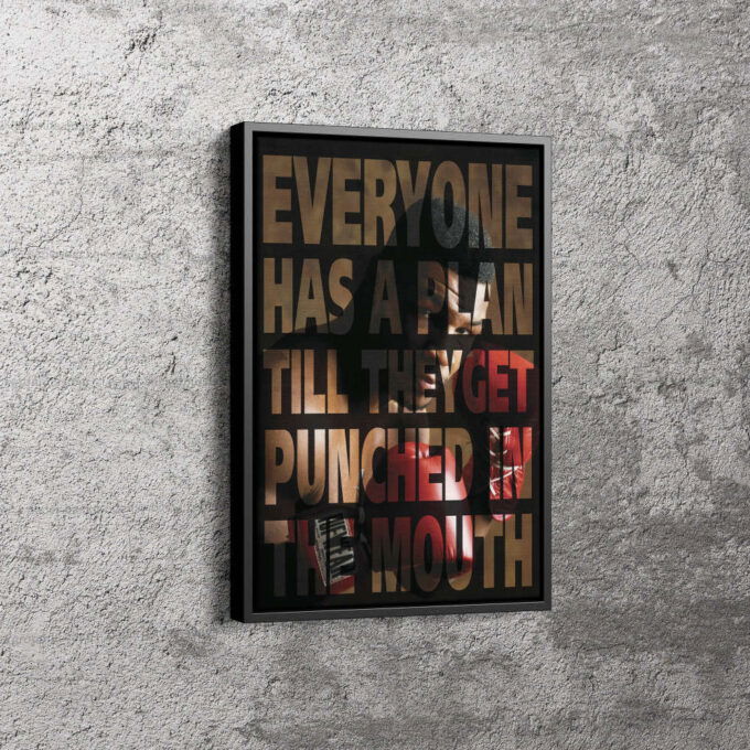 Mike Tyson Quote Photo Collage Art Poster Boxing Canvas Unique Design Wall Art Print Hand Made Ready to Hang Custom Design
