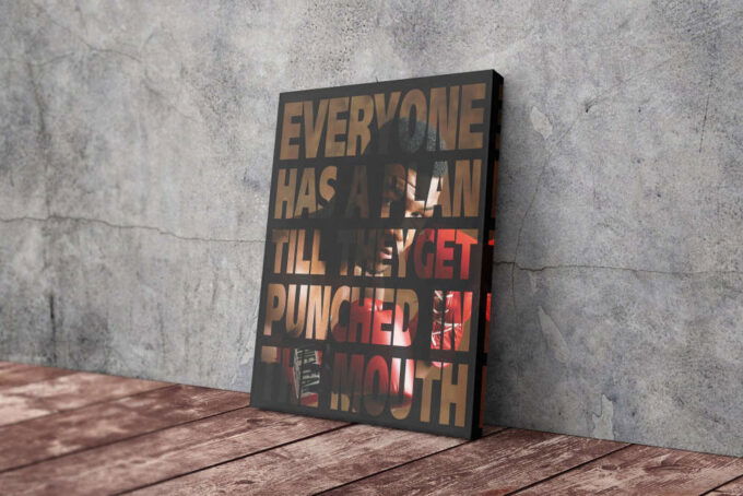Mike Tyson Quote Photo Collage Art Poster Boxing Canvas Unique Design Wall Art Print Hand Made Ready to Hang Custom Design