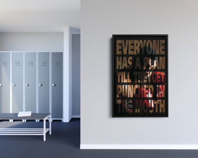 Mike Tyson Quote Photo Collage Art Poster Boxing Canvas Unique Design Wall Art Print Hand Made Ready to Hang Custom Design