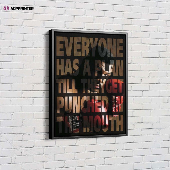 Mike Tyson Quote Photo Collage Art Poster Boxing Canvas Unique Design Wall Art Print Hand Made Ready to Hang Custom Design