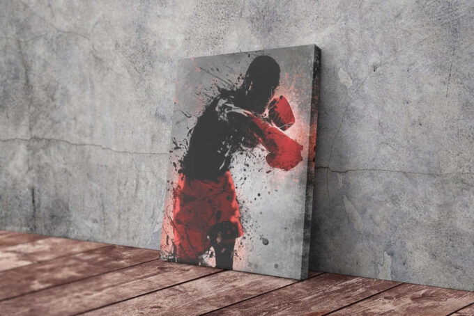 Miky Tyson Splash Art Poster Boxing Canvas Unique Design Wall Art Print Hand Made Ready to Hang Custom Design