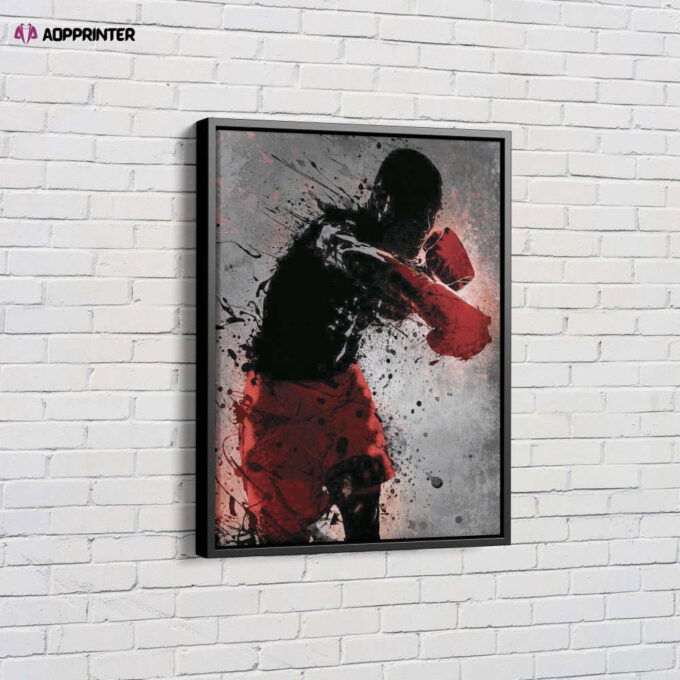 Miky Tyson Splash Art Poster Boxing Canvas Unique Design Wall Art Print Hand Made Ready to Hang Custom Design