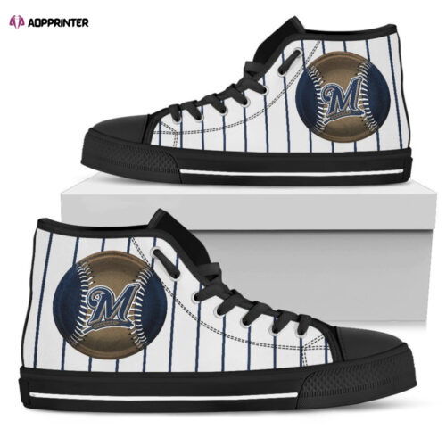 Milwaukee Brewers MLB Baseball Custom Canvas High Top Shoes
