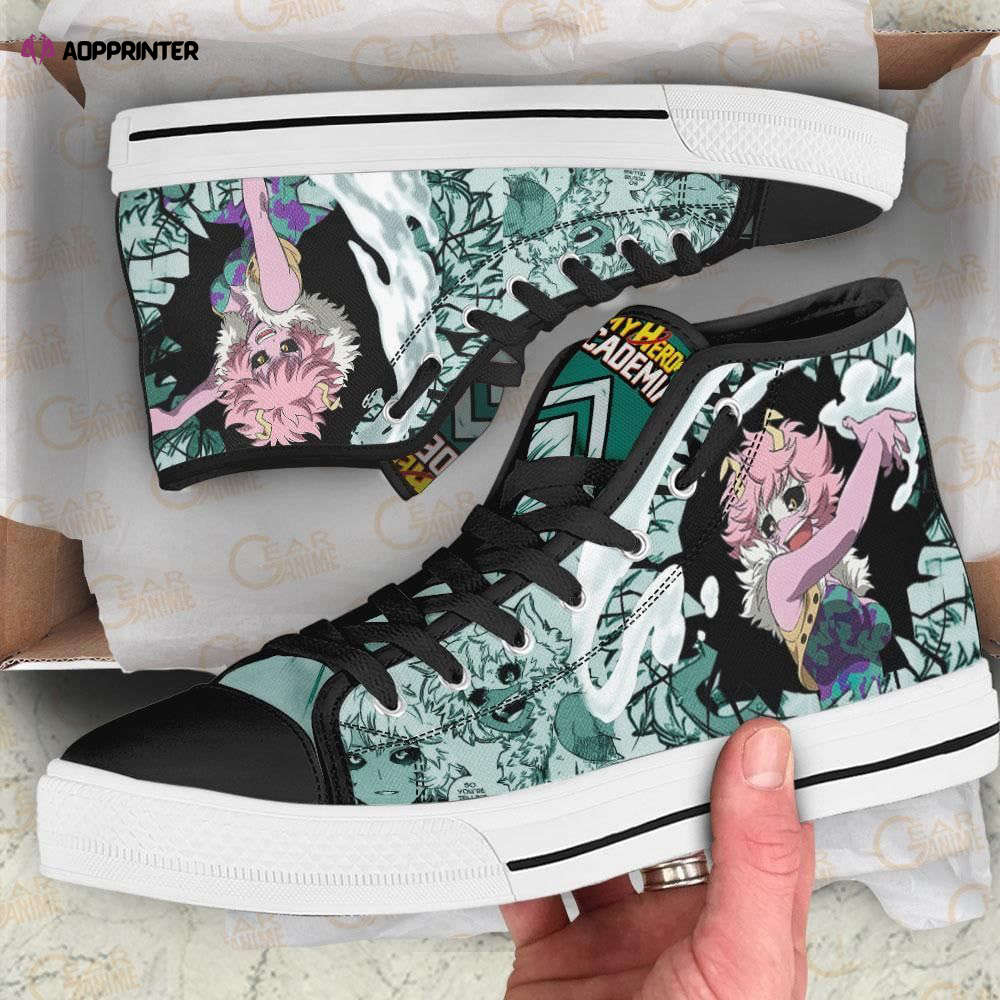 Mina Ashido High Top Shoes Custom My Hero Academia Anime For Fans Mina Ashido High Top Shoes Custom My Hero Academia Anime For Fans