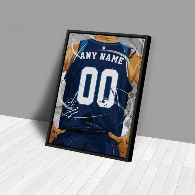 Minnesota Timberwolves Jersey NBA Personalized Jersey Custom Name and Number Canvas Wall Art  Print Home Decor Framed Poster Man Cave Gift