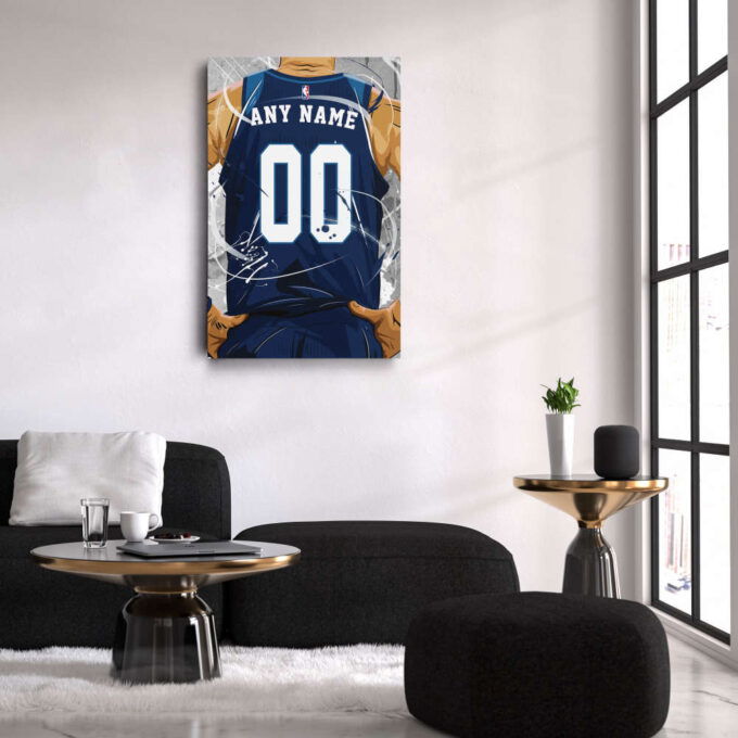 Minnesota Timberwolves Jersey NBA Personalized Jersey Custom Name and Number Canvas Wall Art  Print Home Decor Framed Poster Man Cave Gift