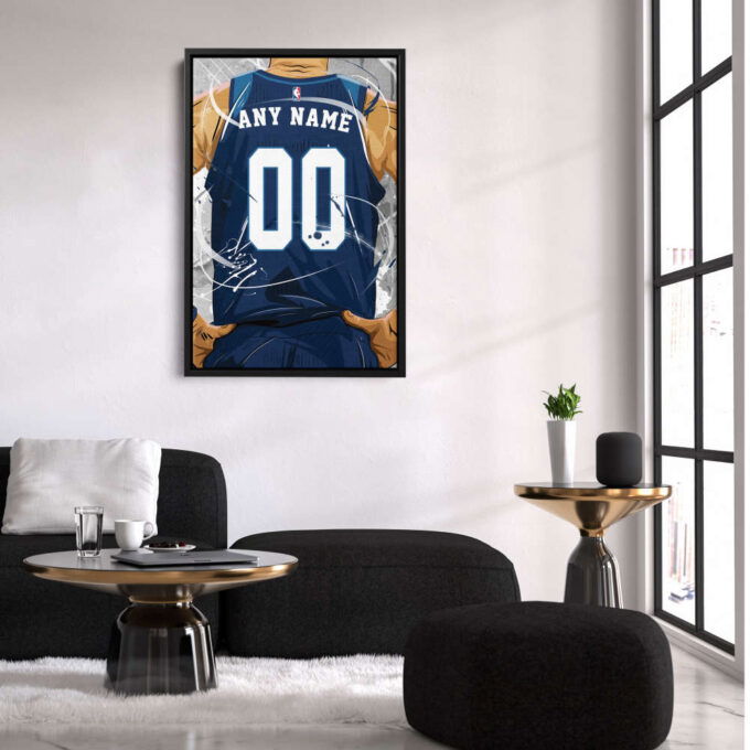 Minnesota Timberwolves Jersey NBA Personalized Jersey Custom Name and Number Canvas Wall Art  Print Home Decor Framed Poster Man Cave Gift