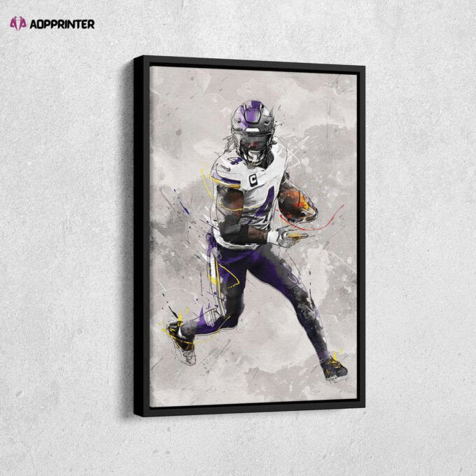 Minnesota Vikings Dalvin Cook Poster: NFL Canvas Wall Art – Perfect Man Cave Gift!