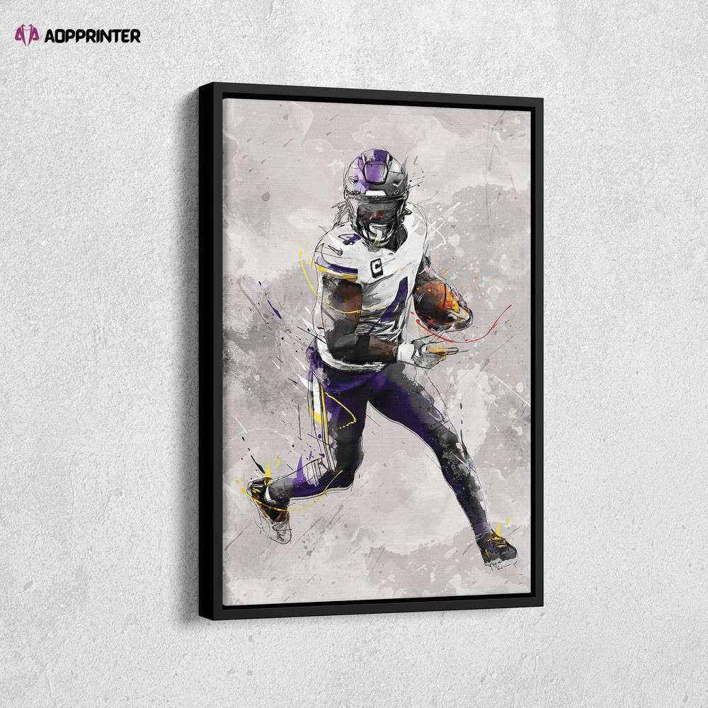 Minnesota Vikings Dalvin Cook Poster: NFL Canvas Wall Art – Perfect Man Cave Gift! Minnesota Vikings Dalvin Cook Poster: NFL Canvas Wall Art – Perfect Man Cave Gift!
