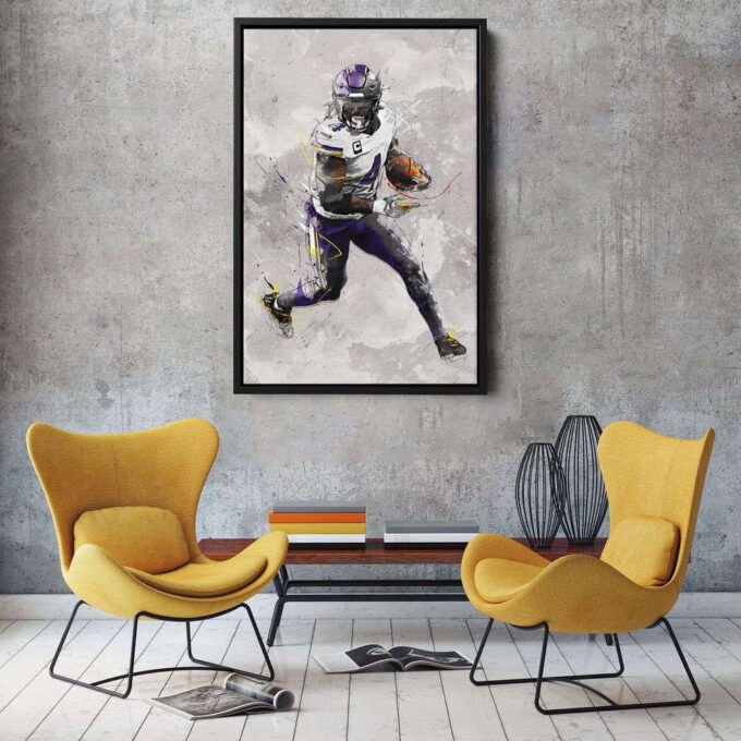 Minnesota Vikings Dalvin Cook Poster: NFL Canvas Wall Art – Perfect Man Cave Gift!