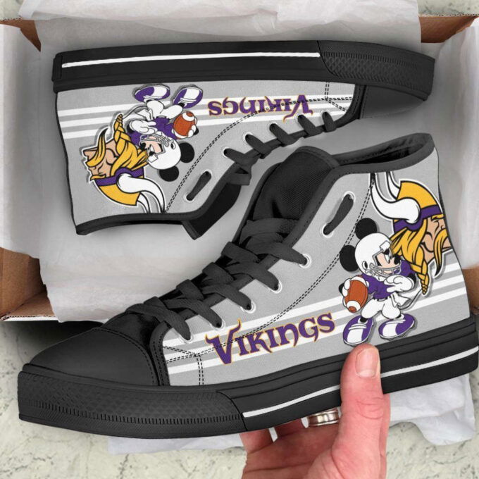 Minnesota Vikings High Top Shoes Custom Mickey For Fans