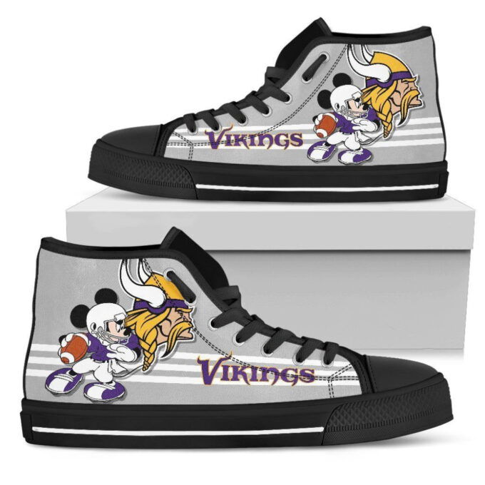 Minnesota Vikings High Top Shoes Custom Mickey For Fans