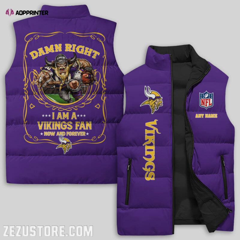 Minnesota Vikings NFL Sleeveless Puffer Jacket Custom For Fans Gifts Minnesota Vikings NFL Sleeveless Puffer Jacket Custom For Fans Gifts
