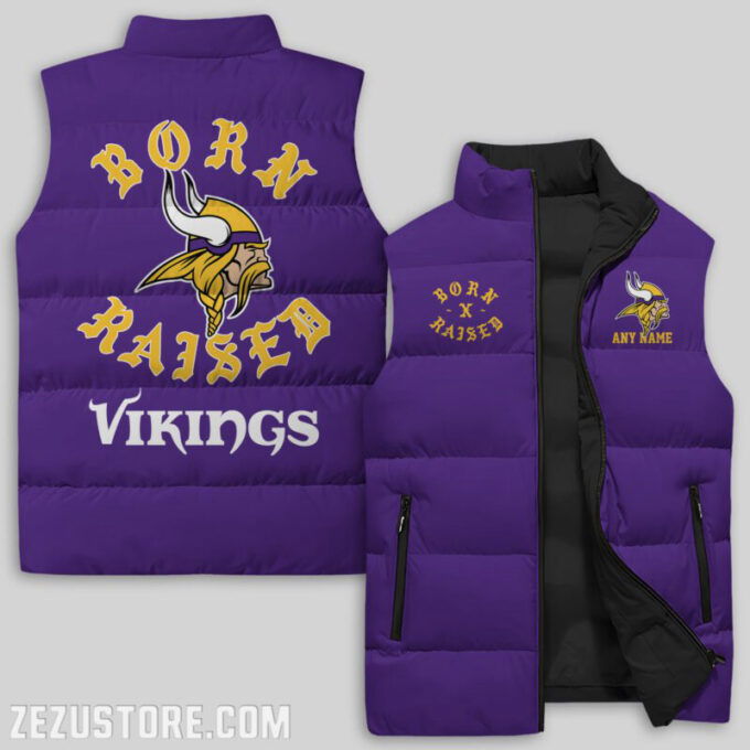 Minnesota Vikings NFL Sleeveless Puffer Jacket Custom For Fans Gifts