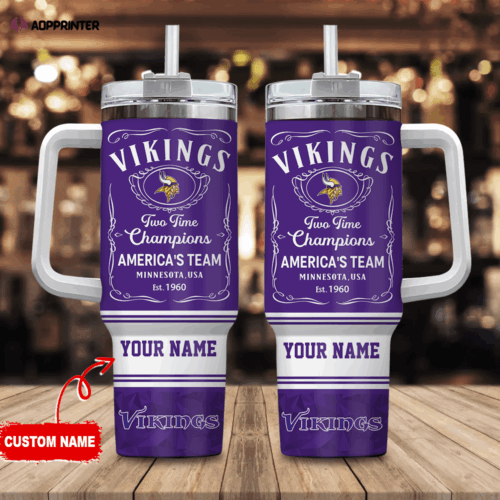 Cart 1 Minnesota Vikings Personalized NFL Jack Daniel’s 40oz Stanley Tumbler