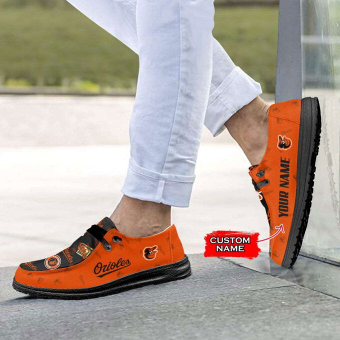 MLB Baltimore Orioles Hey Dude Shoes Wally Lace Up Loafers Moccasin Slippers