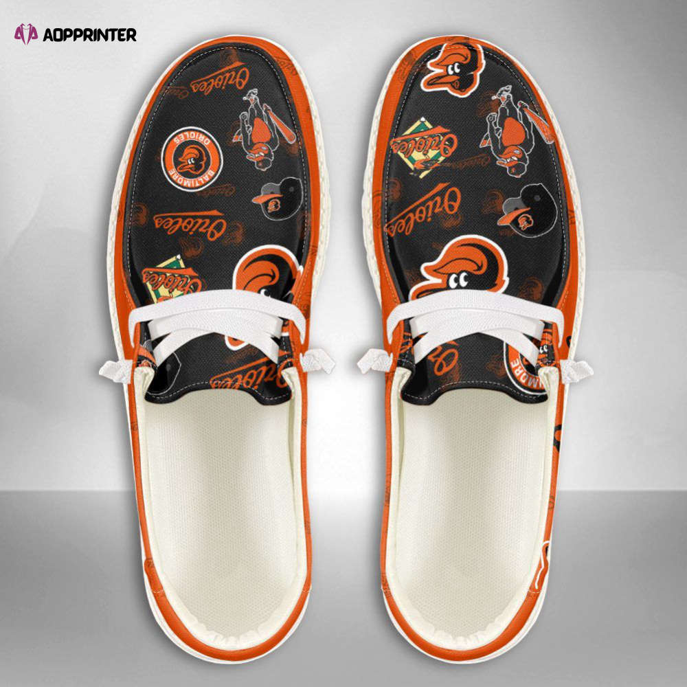 MLB Baltimore Orioles Hey Dude Shoes Wally Lace Up Loafers Moccasin Slippers MLB Baltimore Orioles Hey Dude Shoes Wally Lace Up Loafers Moccasin Slippers