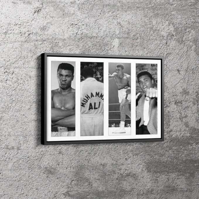 Muhammad Ali Collage Art Poster Boxing Canvas Unique Design Wall Art Print Hand Made Ready to Hang Custom Design