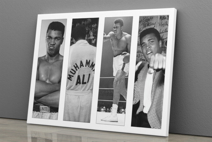 Muhammad Ali Collage Art Poster Boxing Canvas Unique Design Wall Art Print Hand Made Ready to Hang Custom Design