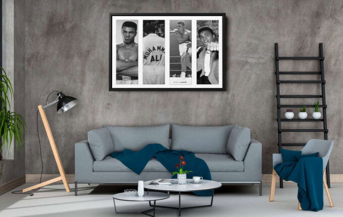 Muhammad Ali Collage Art Poster Boxing Canvas Unique Design Wall Art Print Hand Made Ready to Hang Custom Design