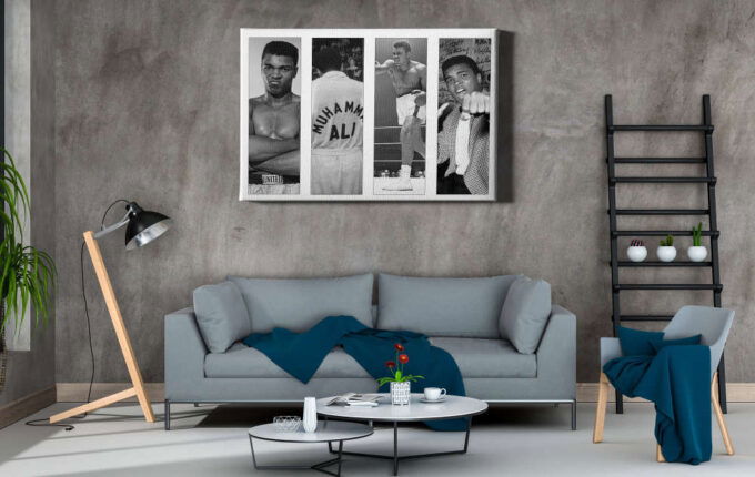 Muhammad Ali Collage Art Poster Boxing Canvas Unique Design Wall Art Print Hand Made Ready to Hang Custom Design