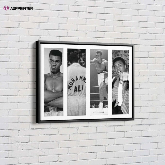 Muhammad Ali Collage Art Poster Boxing Canvas Unique Design Wall Art Print Hand Made Ready to Hang Custom Design