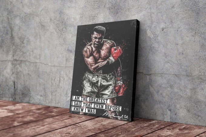 Muhammad Ali Poster Painting Quote Poster Boxing Canvas Unique Design Wall Art Print Hand Made Ready to Hang Custom Design