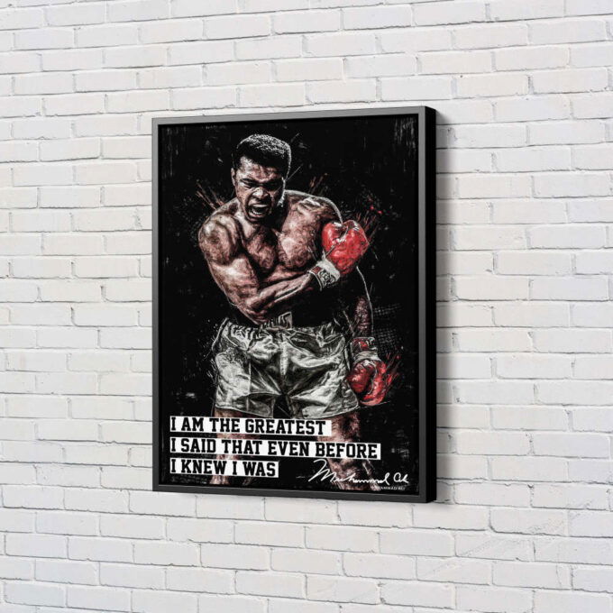 Muhammad Ali Poster Painting Quote Poster Boxing Canvas Unique Design Wall Art Print Hand Made Ready to Hang Custom Design