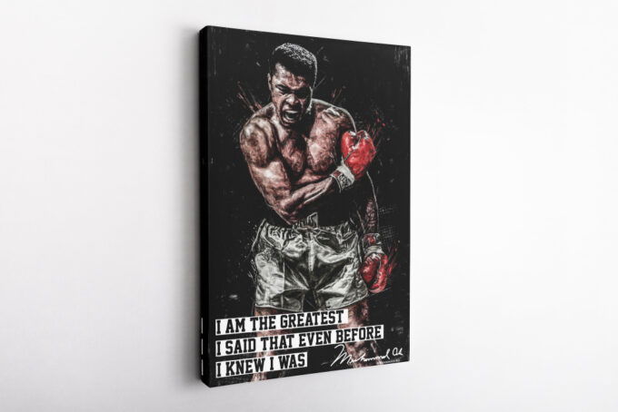 Muhammad Ali Poster Painting Quote Poster Boxing Canvas Unique Design Wall Art Print Hand Made Ready to Hang Custom Design