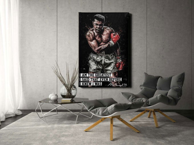 Muhammad Ali Poster Painting Quote Poster Boxing Canvas Unique Design Wall Art Print Hand Made Ready to Hang Custom Design