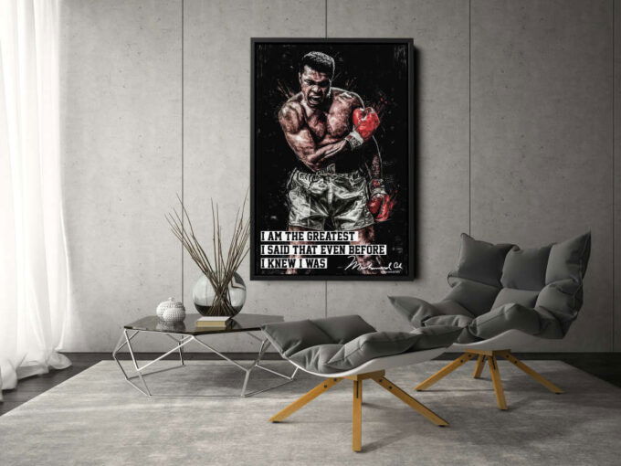 Muhammad Ali Poster Painting Quote Poster Boxing Canvas Unique Design Wall Art Print Hand Made Ready to Hang Custom Design