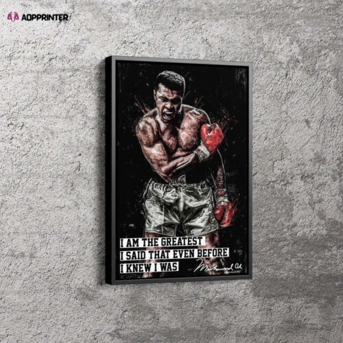 Muhammad Ali Poster Painting Quote Poster Boxing Canvas Unique Design Wall Art Print Hand Made Ready to Hang Custom Design